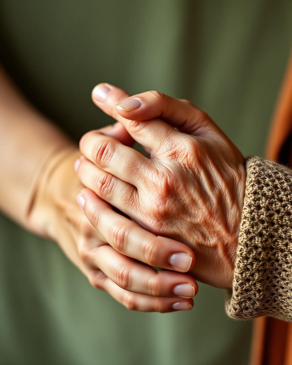 Two hands clasped warmly in connection